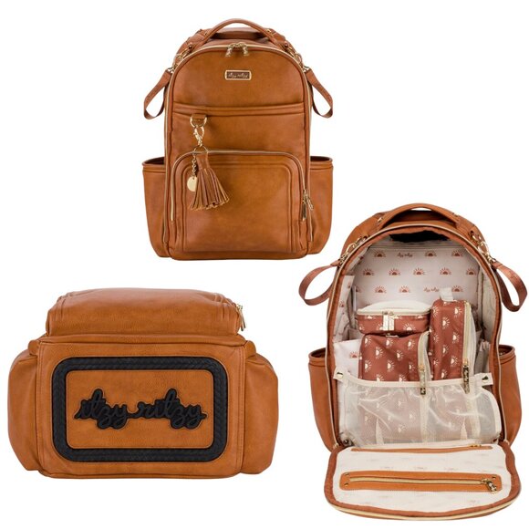 NWT Itzy Ritzy Diaper Bag- Cognac Boss Plus Diaper Bag Backpack - Picture 6 of 6